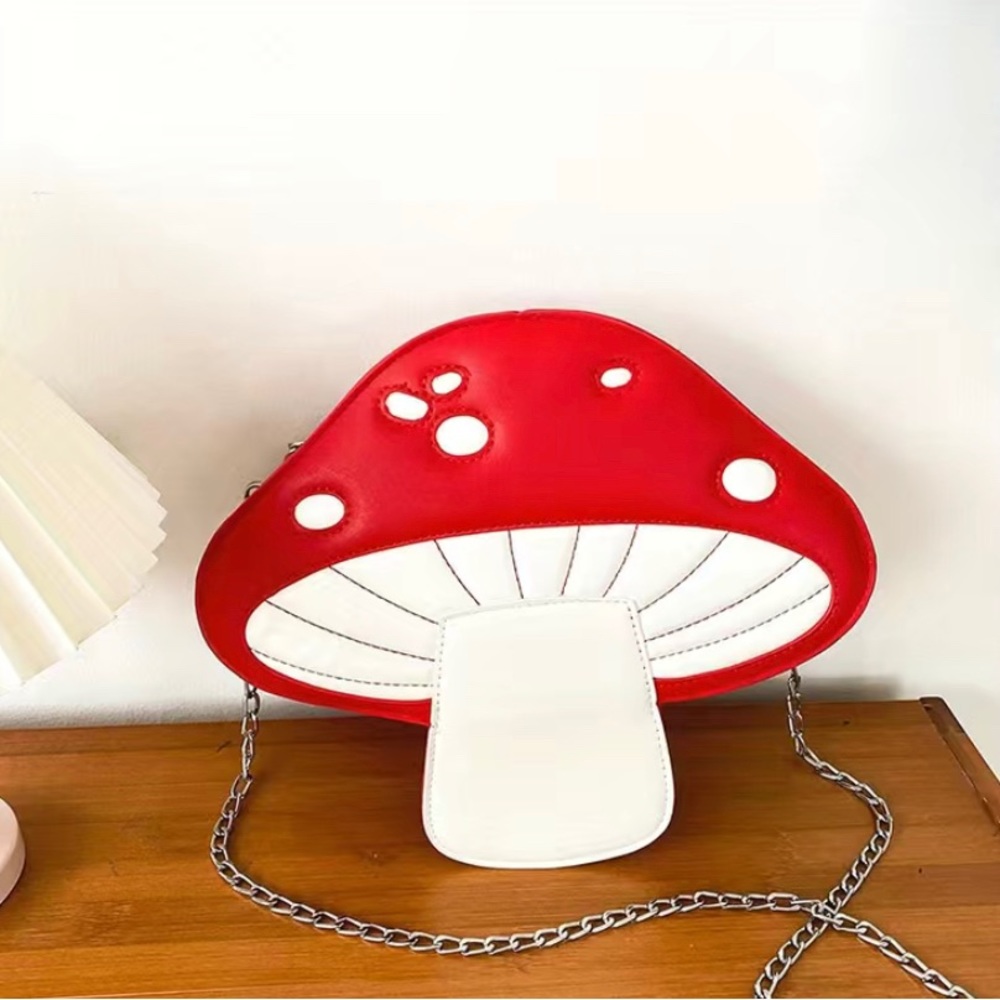 Red and White Mushroom-Shaped Women's Bag